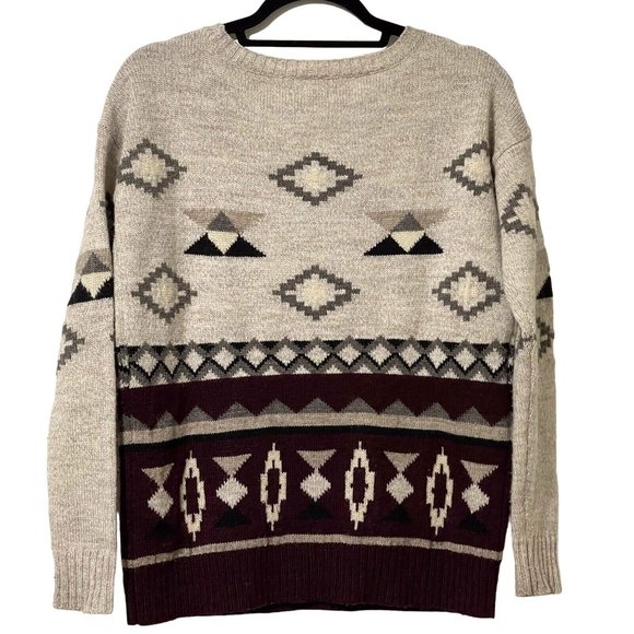 American Eagle Outfitters Size XS Wool Blend Native American Print Sweater - Picture 2 of 12